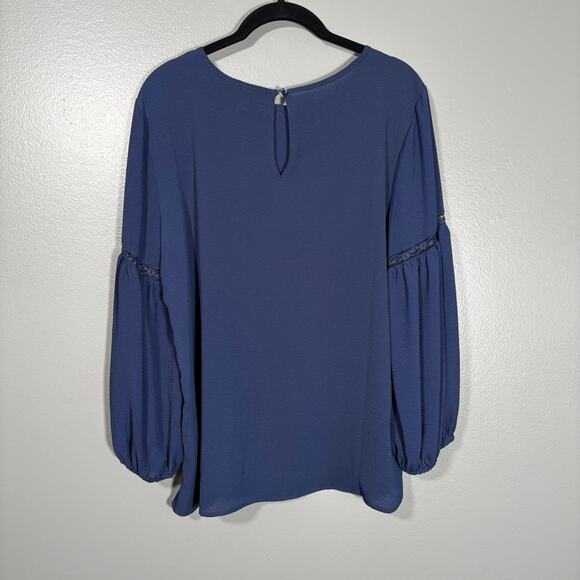 Vince Camuto Women's Navy Blue Minimalist Boho Blouse - Size Medium - Peasant - Picture 7 of 7